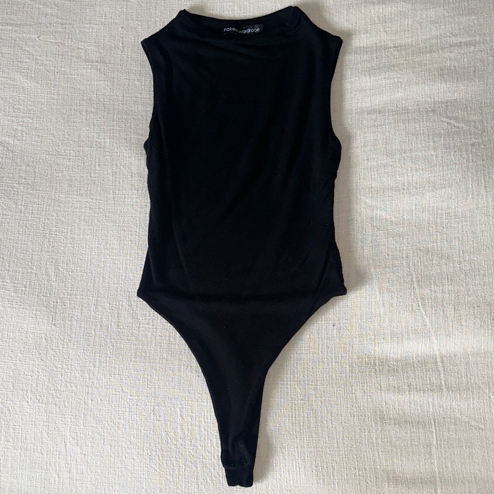 Naked Wardrobe Black Sleeveless Bodysuit